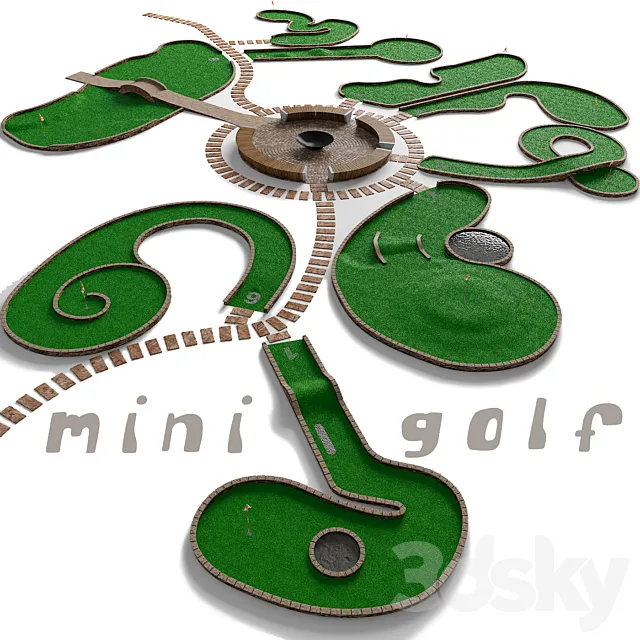 Mini golf. A set of 9 fields 3DSMax File