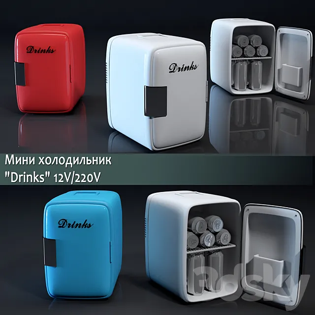 Mini Refrigerator “Drinks” 3DSMax File
