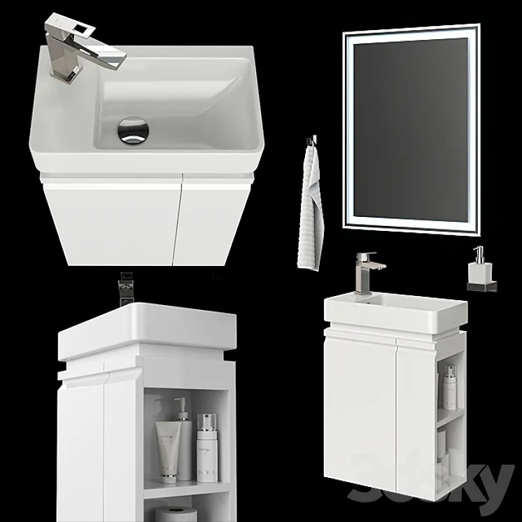 Mini washbasin Laufen Pro S 815955. 3DS Max