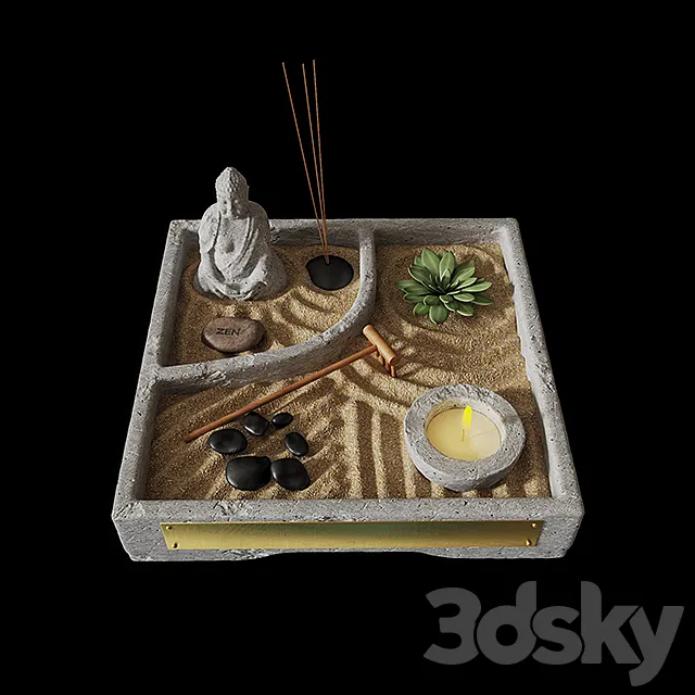 Mini Zen Garden 3DSMax File