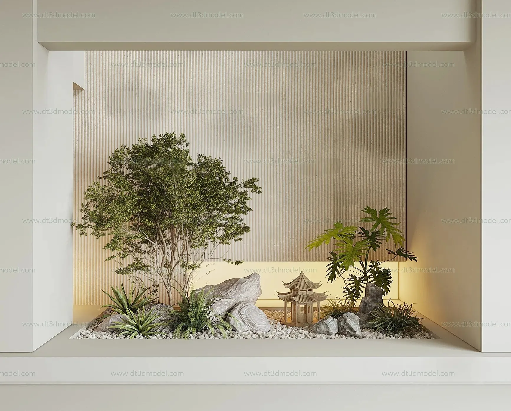 Miniature Garden 3D Scenes – Interior Plants – 027 – CORONA Render