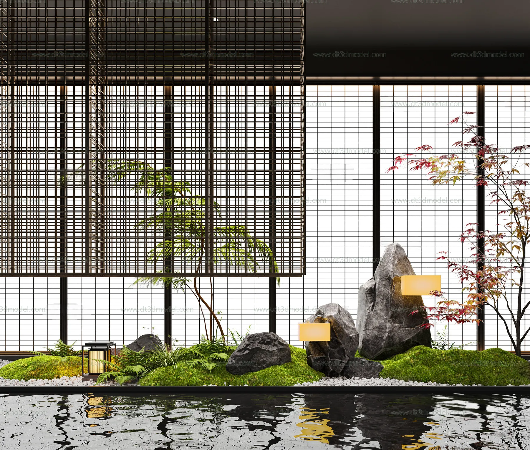 Miniature Garden 3D Scenes – Interior Plants – 041 – CORONA Render