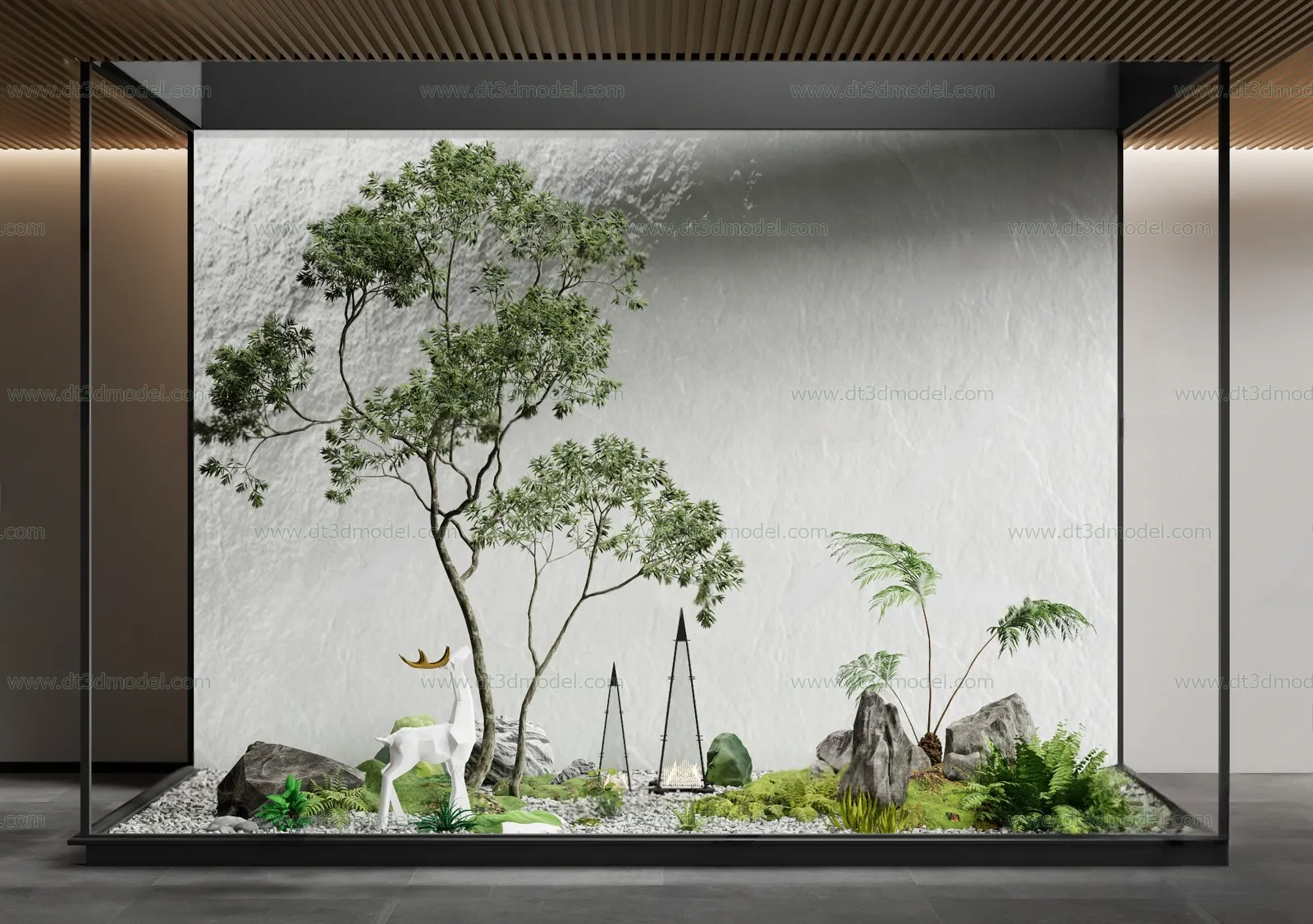 Miniature Garden 3D Scenes – Interior Plants – 055 – CORONA Render
