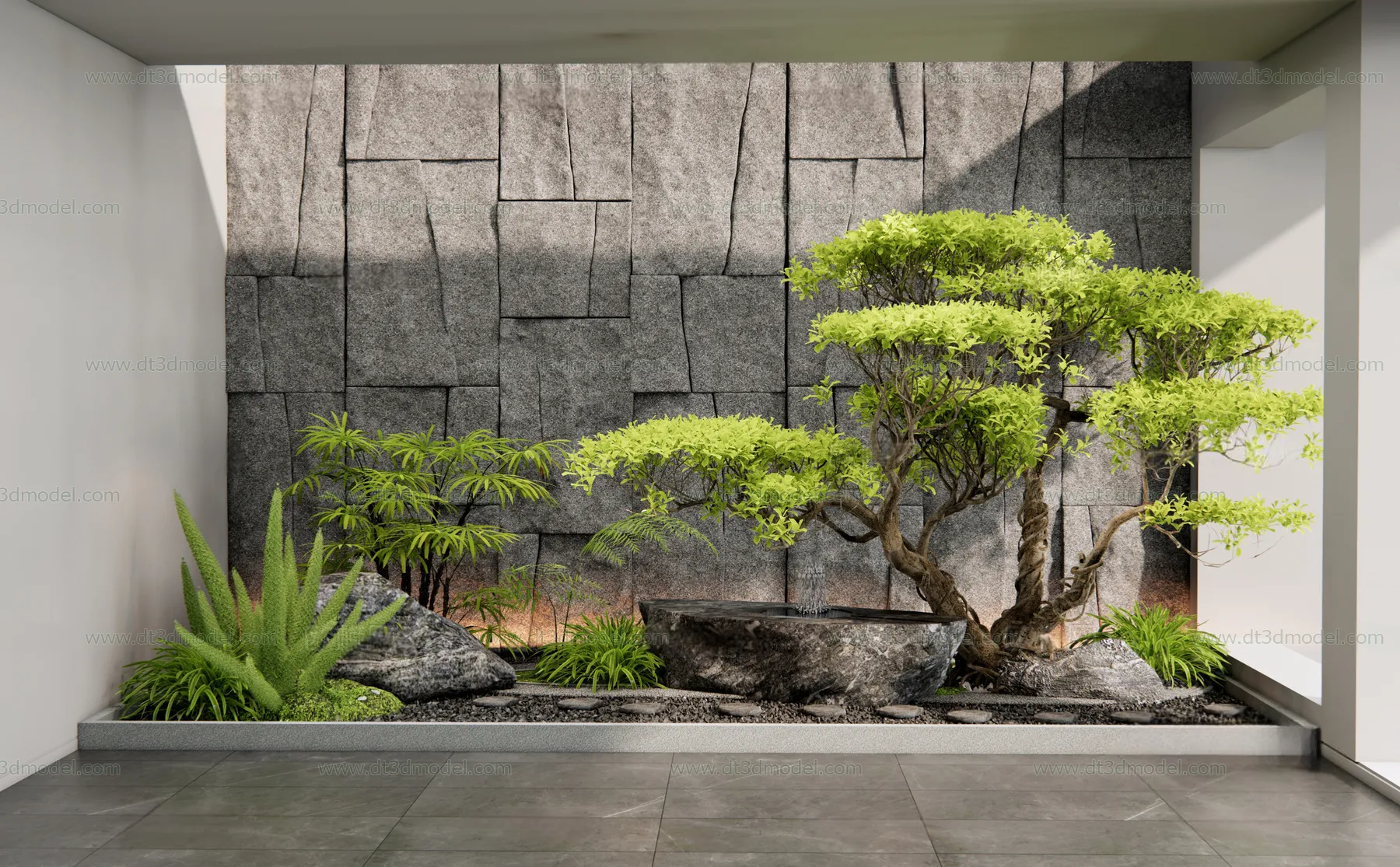 Miniature Garden 3D Scenes – Interior Plants – 078 – VRAY Render