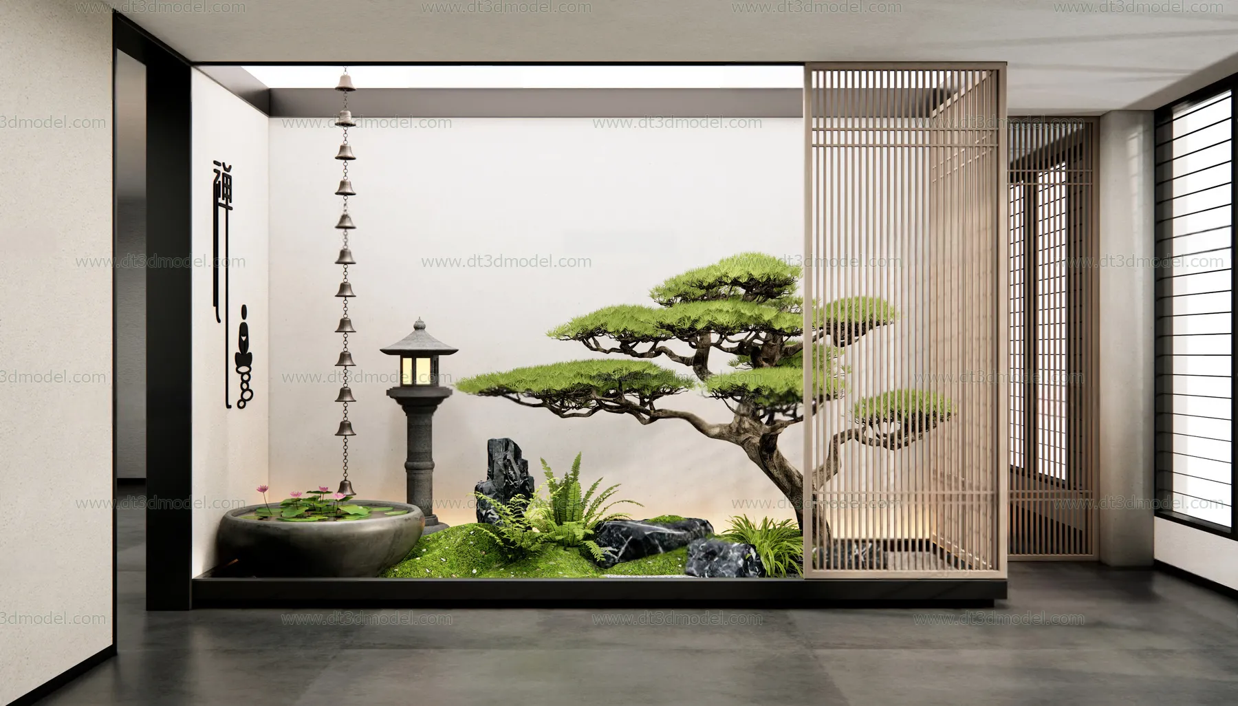 Miniature Garden 3D Scenes – Interior Plants – 081 – VRAY Render