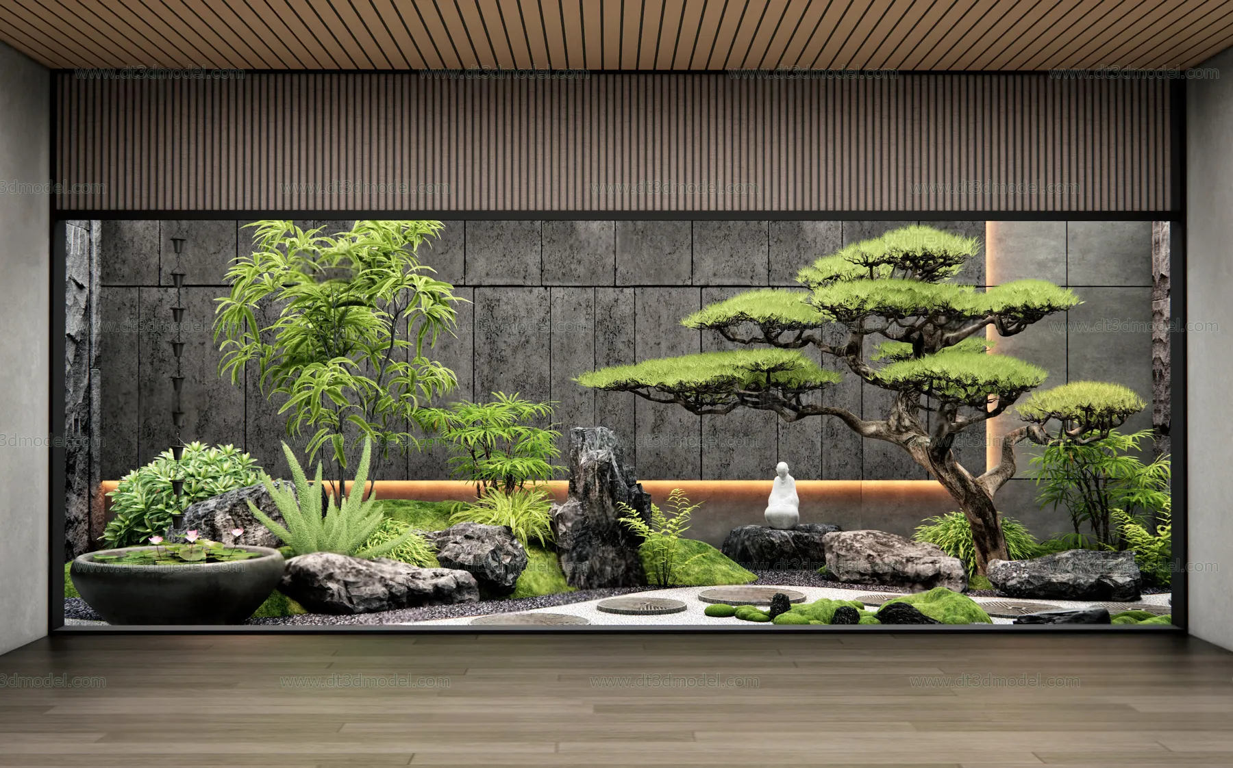 Miniature Garden 3D Scenes – Interior Plants – 085 – VRAY Render