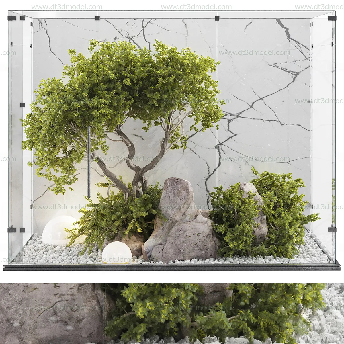 Miniature Garden 3D Scenes – Interior Plants – 092 – VRAY Render
