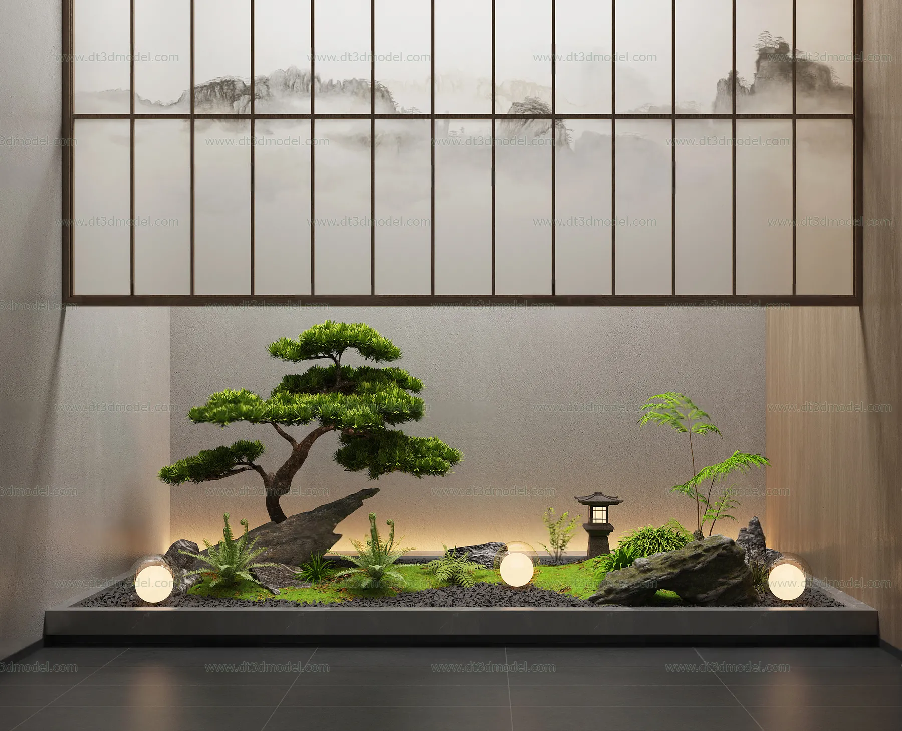 Miniature Garden 3D Scenes – Interior Plants – 094 – VRAY Render