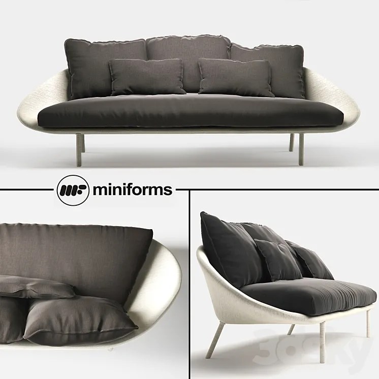 Miniforms LEM-x 3 seater sofa 3DS Max
