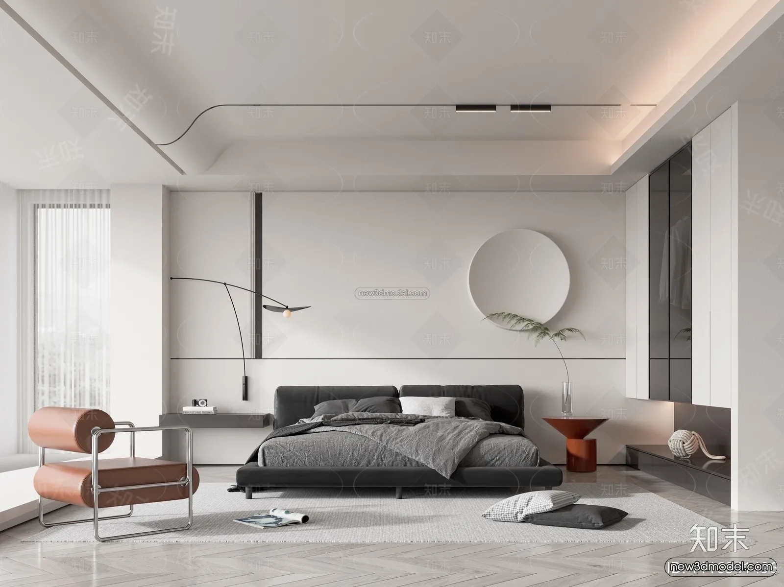 Minimalist Style Interior 3D Blocks – Bedroom 3D Model – 207 – CORONA