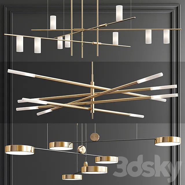 Minimalist Trend Chandelier – 3 type 3DS Max Model