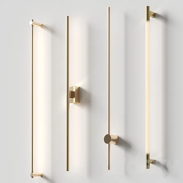 Minimalistic wall lamps set 3ds Max