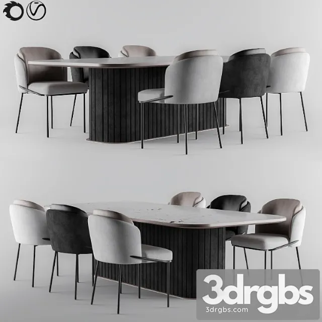 Minnoti chair + table 2 3dsmax Download