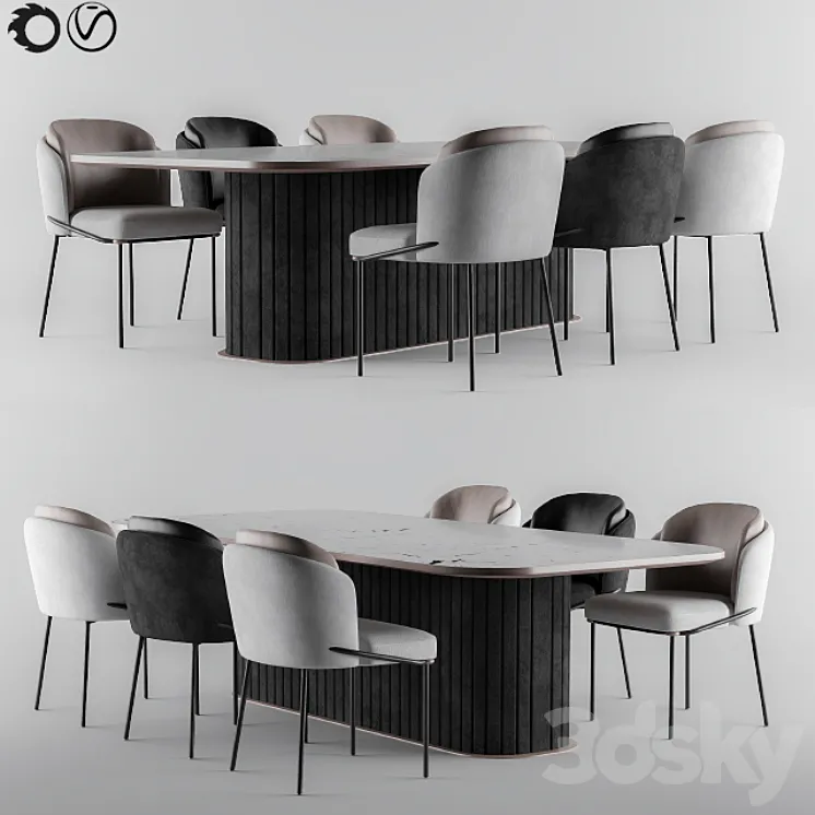 Minnoti Chair + Table 3DS Max Model