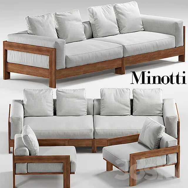 Minotti alison iroko outdoor 3DS Max Model