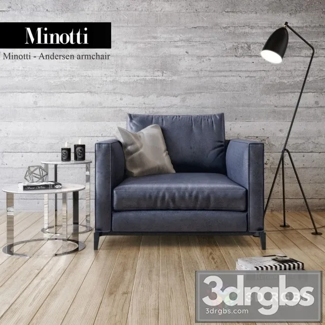 Minotti Andersen Armchair 3dsmax Download