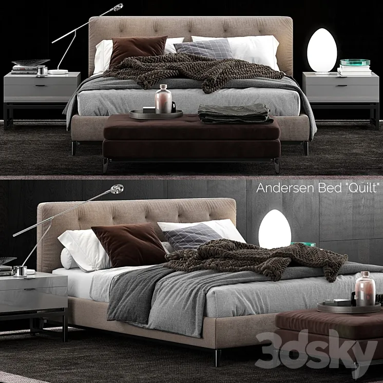 Minotti Andersen Bed Quilt 3DS Max