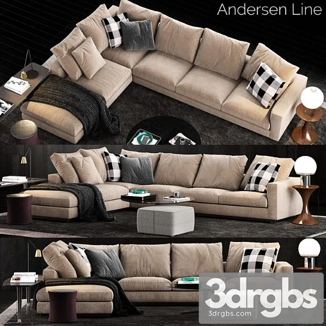 Minotti andersen line sofa 2 2 3dsmax Download