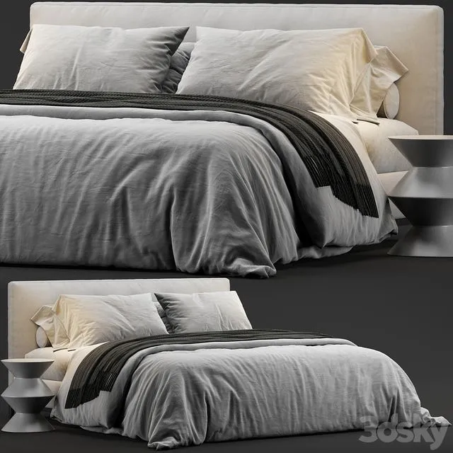 Minotti Andersen Quilt Bed 3dsMax Model