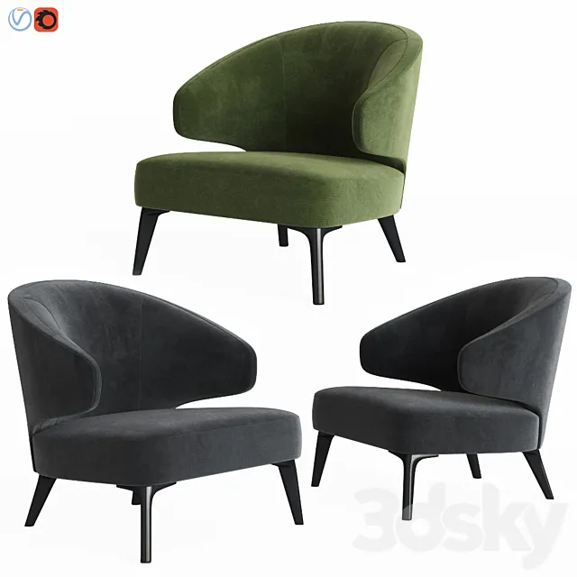 Minotti Aston Armchair 3ds Max