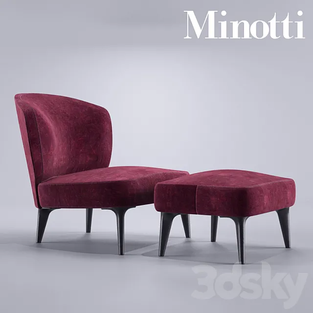 Minotti Aston Armchair without arms 3DSMax File