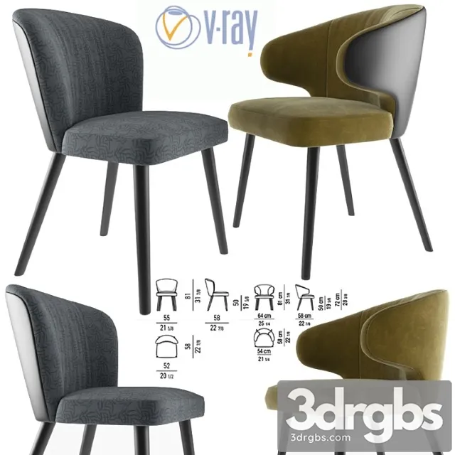 Minotti aston dining chair 2 3dsmax Download