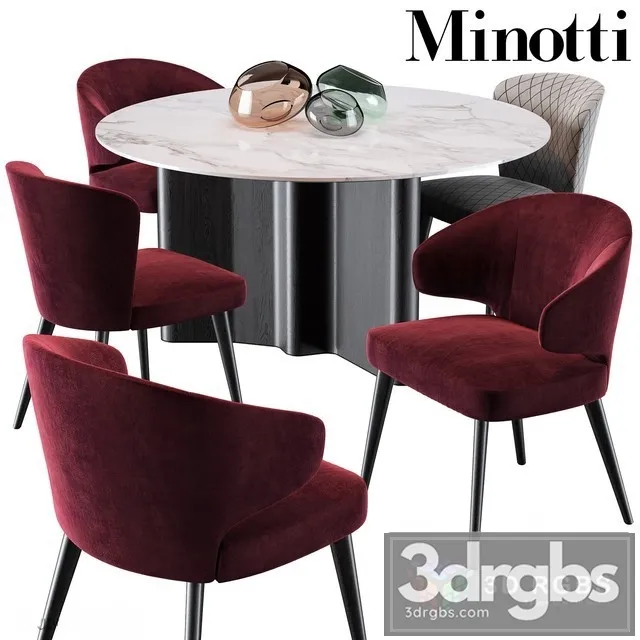 Minotti Aston Dining Chair Lou Dining Table 3dsmax Download