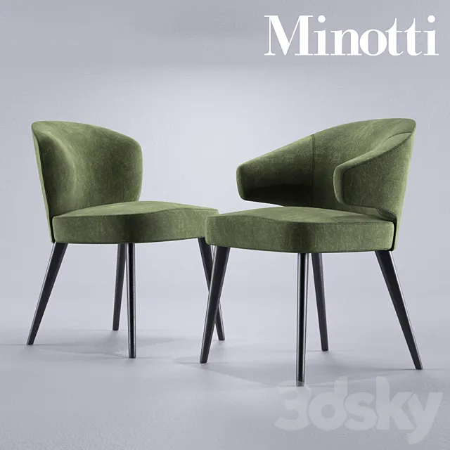 Minotti Aston Dining chairs Poltroncina 3DSMax File