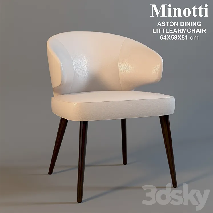 Minotti ASTON DINING LITTLEARMCHAIR 3DS Max