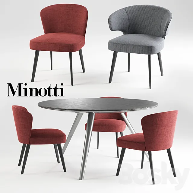 Minotti Aston & Evans dinning set 3DSMax File