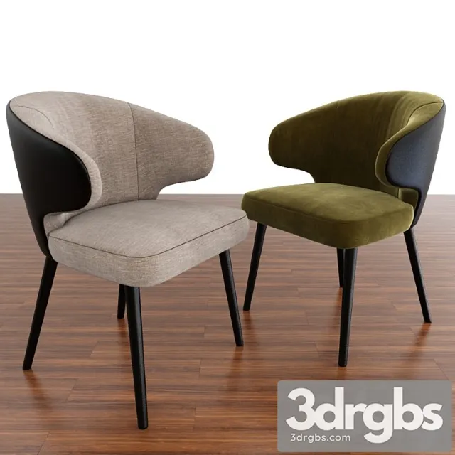 Minotti aston little dining chair with parquet 2 3dsmax Download