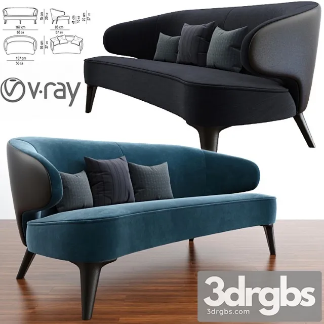 Minotti aston little sofa with parquet 2 3dsmax Download