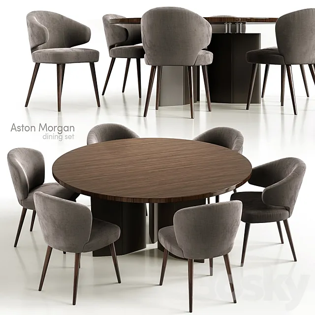 Minotti aston morgan dining set 3DS Max Model