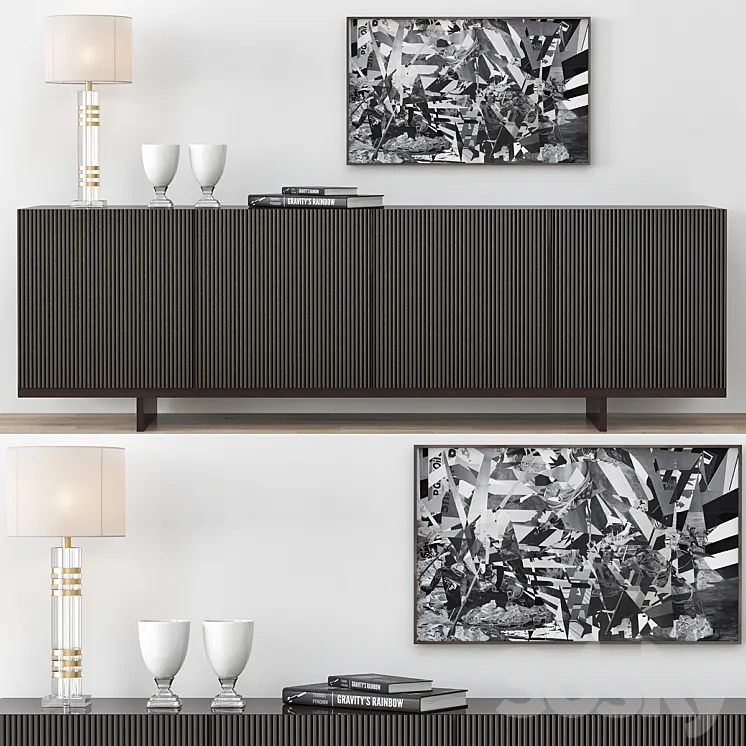 Minotti Aylon Sideboard with Accessories 3DS Max