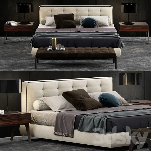 Minotti Bedford Cover Bed 3DSMax File