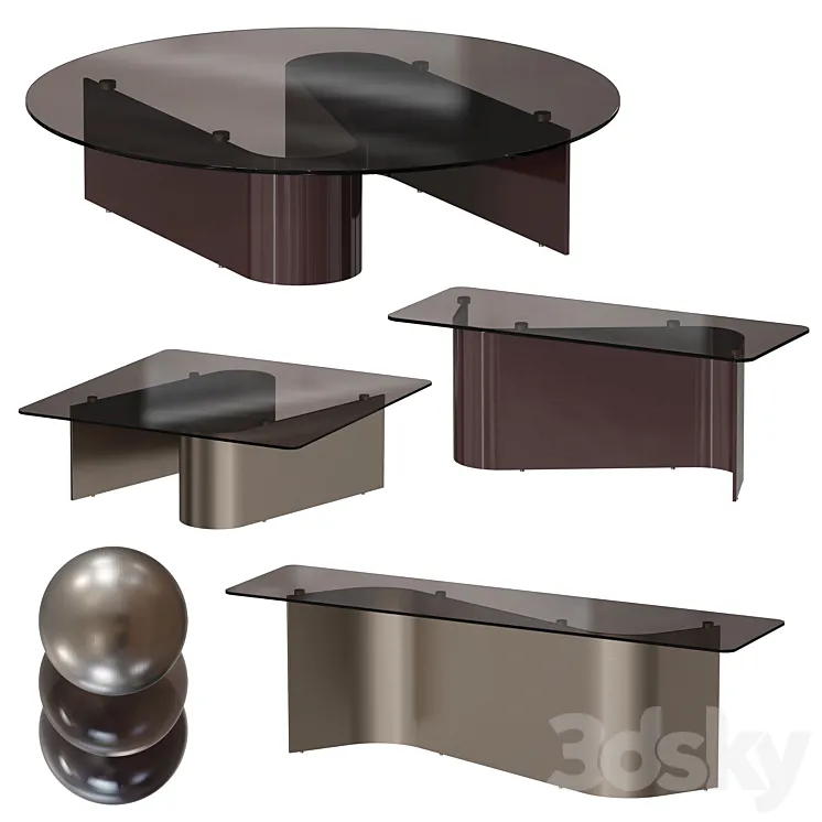 Minotti \/ Bender Tables Set 1 3DS Max