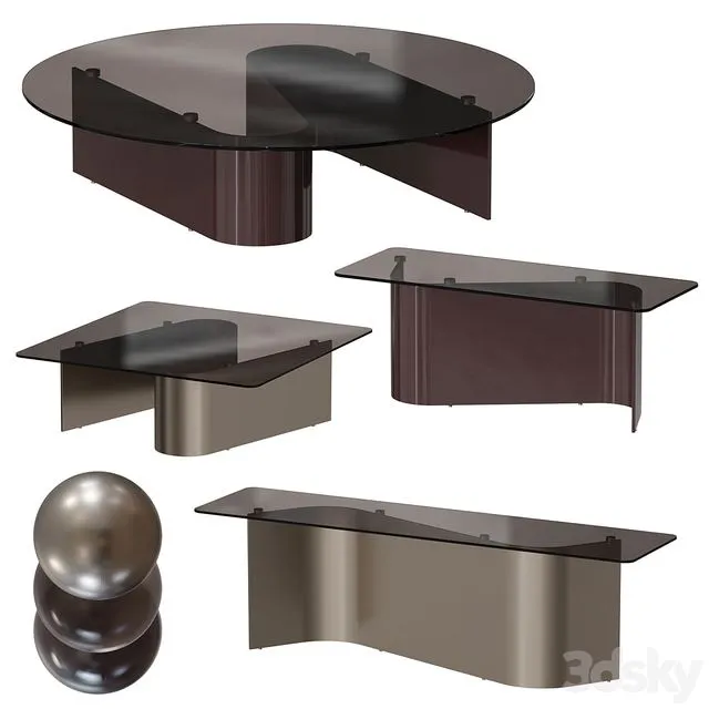 Minotti Bender Tables Set 1 3dsMax Model