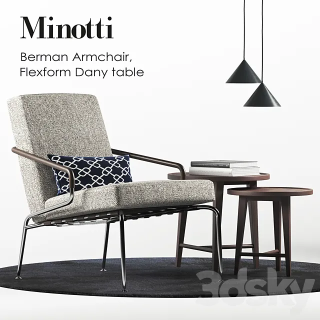 Minotti Berman armchair set 3ds Max