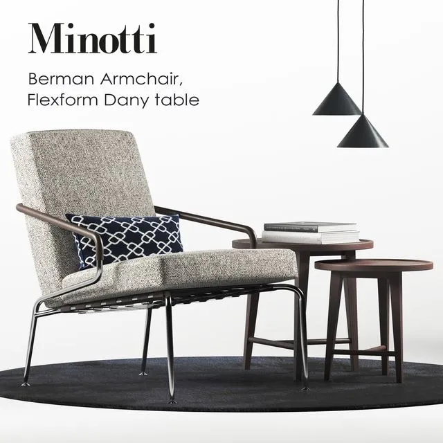 Minotti Berman armchair set 3dsMax Model