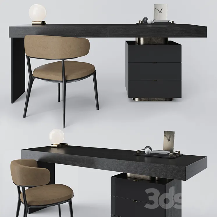 Minotti Carson Writing Desk and B & B Italia Caratos 3DS Max