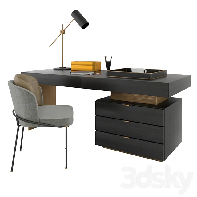 Minotti carson writing table 3ds Max