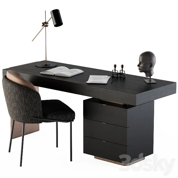 Minotti carson writing table 3DS Max