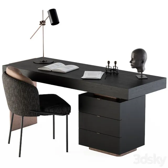 Minotti carson writing table 3dsMax Model
