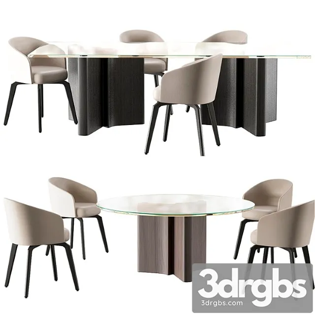 Minotti chair amelie dining table 2 3dsmax Download
