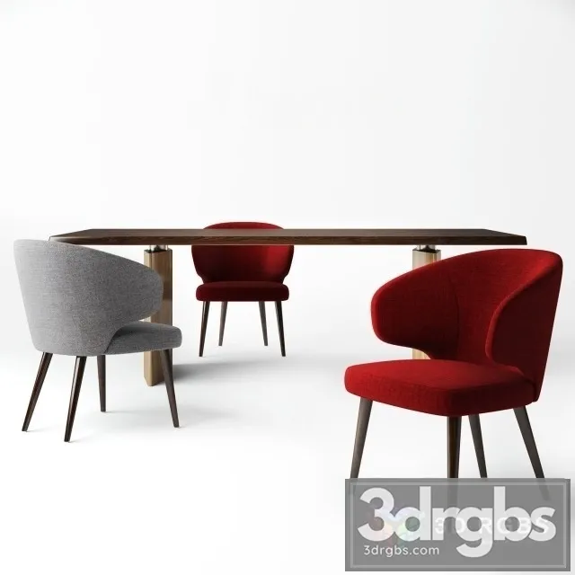 Minotti Chair Aston Table Morgan 3dsmax Download