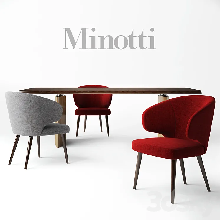 Minotti: chair ASTON table MORGAN 3DS Max