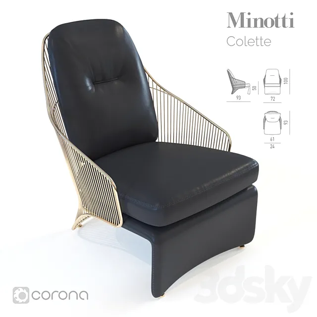 Minotti Colette 3ds Max