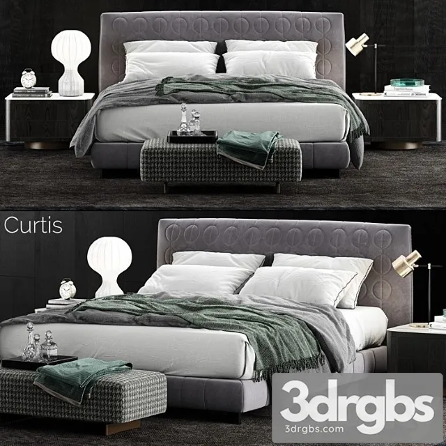 Minotti curtis bed 2 2 3dsmax Download