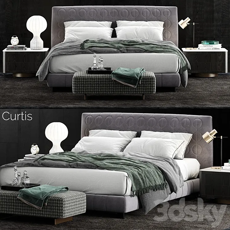 Minotti Curtis Bed 2 3DS Max