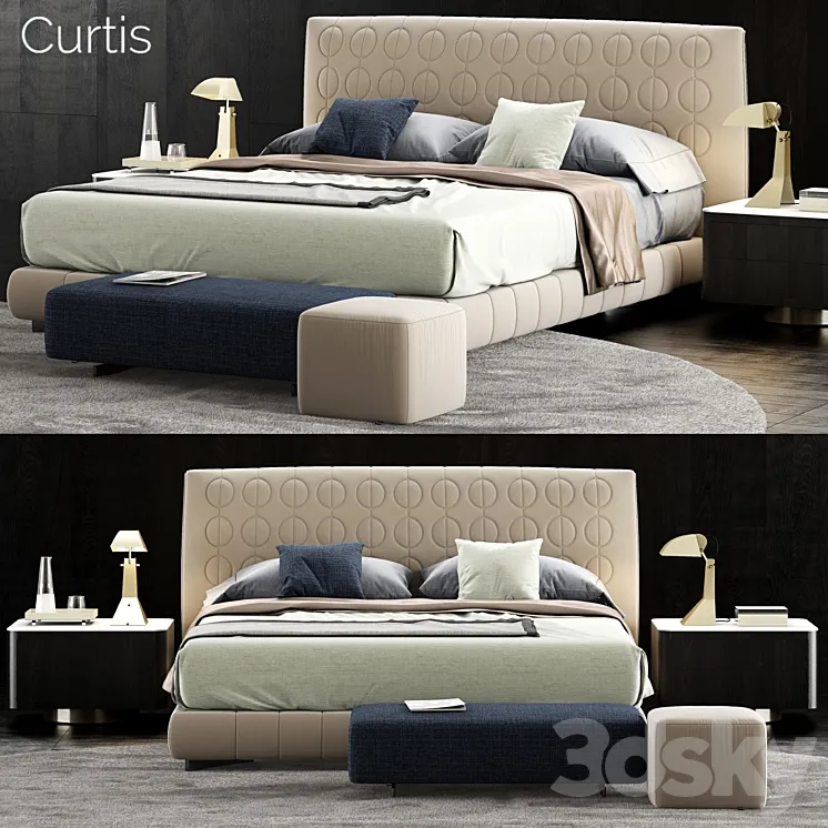 Minotti Curtis Bed 3DS Max